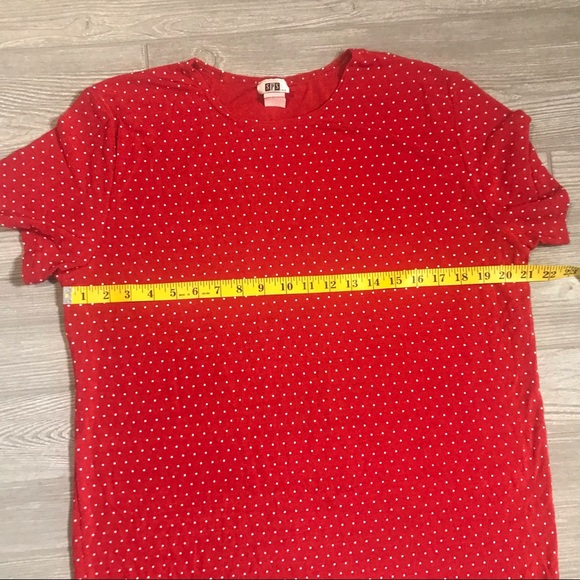 VINTAGE SPS USA Red and White Polka Dot Short Sleeve Stretch Tee - Picture 6 of 6